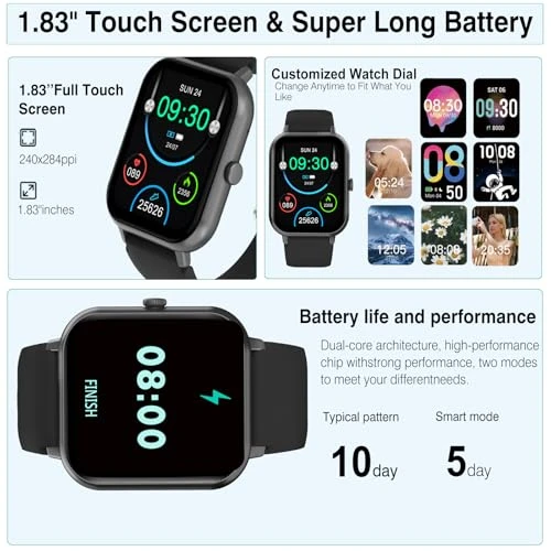 Smart Watch with Full Touchscreen, Fitness Tracker, and Call Functionality — Smart Watch, OICIIDO