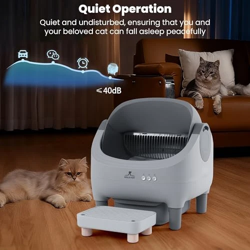Automatic Self-Cleaning Litter Box with Raised Step, Open Top, and Smart App Control — Self-Cleaning Litter Box, HALKYDY