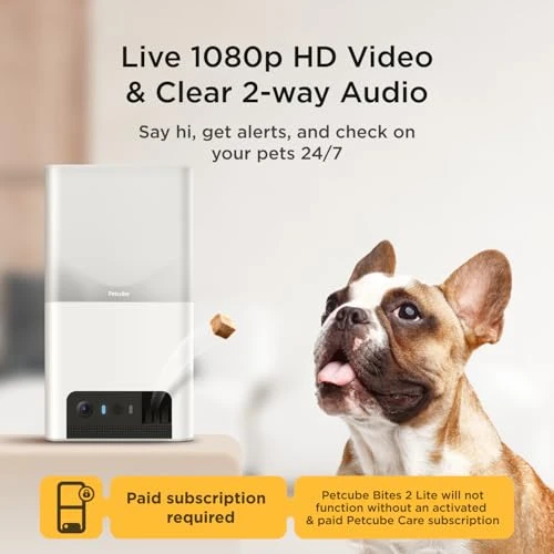 Interactive WiFi Pet Monitoring Camera with Treat Dispenser, Petcube