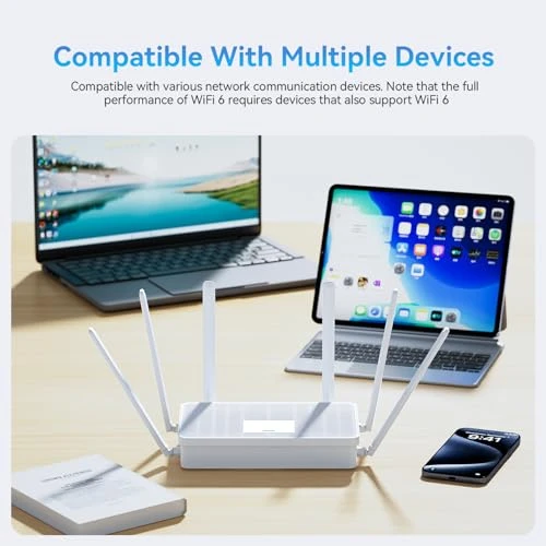 WiFi 6 Router with 6 High-Gain Antennas, BLIYEE
