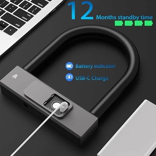 Fingerprint Bike U-Lock with Cable — Smart Lock, eLinkSmart