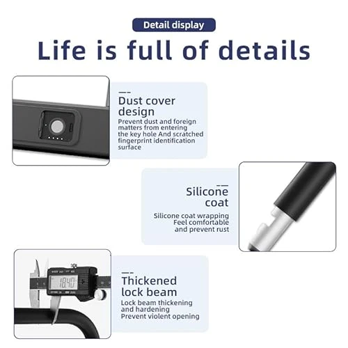 Fingerprint Bike U-Lock with Cable — Smart Lock, eLinkSmart