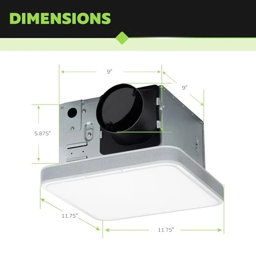 Smart Bathroom Fan with Alexa Voice Assistant, Color Changing LED Light, and Bluetooth Speakers — Smart Fan, Homewerks Worldwide