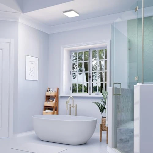 Smart Bathroom Fan with Alexa Voice Assistant, Color Changing LED Light, and Bluetooth Speakers — Smart Fan, Homewerks Worldwide