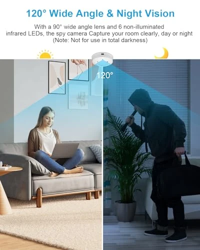 Smoke Detector WiFi HD 1080P Camera — Security Camera, braosusner