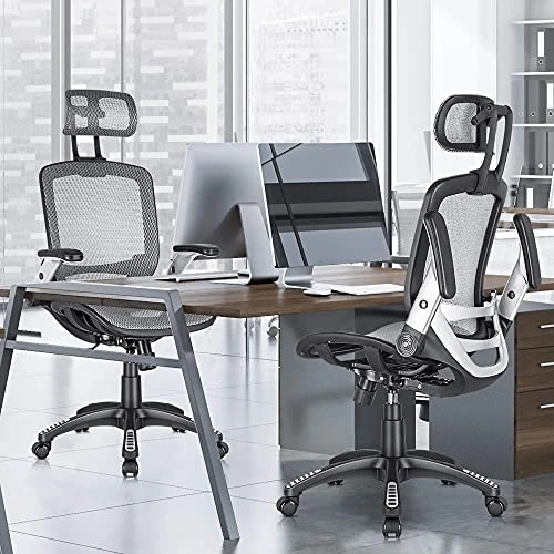 Ergonomic Office Chair with Headrest, Flip-Up Arms, Tilt Lock, and Wide Cushion — Smart Chairs, GABRYLLY