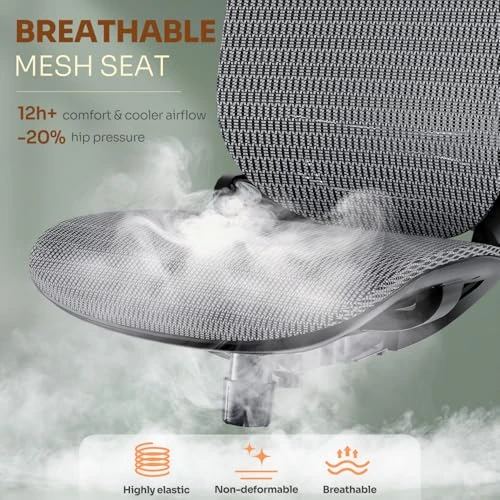 Ergonomic Office Chair with Headrest, Flip-Up Arms, Tilt Lock, and Wide Cushion — Smart Chairs, GABRYLLY