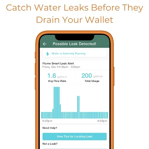 Smart Home Water Monitor & Leak Detector — Water Shut Off Valve, Flume