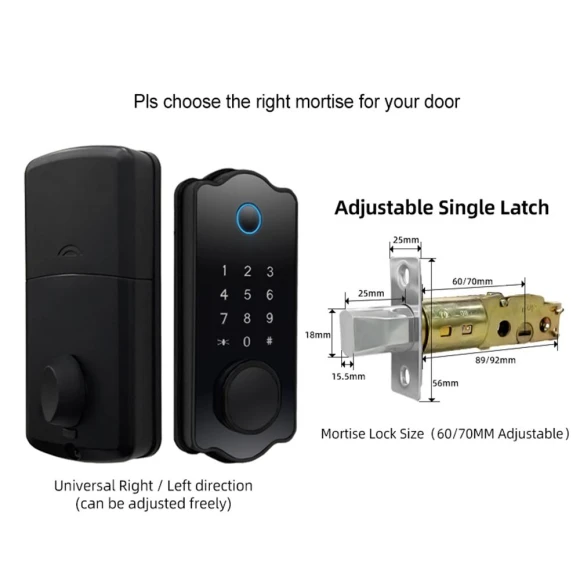 Water Resistant Auto Lock Electronic Fingerprint Door Lock with No Handle Lever Set — Smart Lock, mfySpace