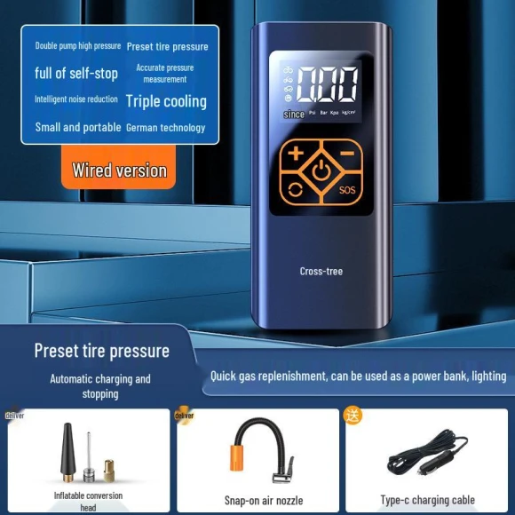 Wireless Smart Car Pump with Digital Display — TPMS, GearUp AutoMoto