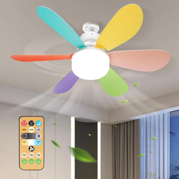 Ceiling Fan Light Fixture, Intelligent Living Hall
