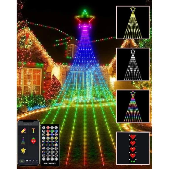 Outdoor Decorations Waterfall String Lights — LED Strip Lights, 3JH