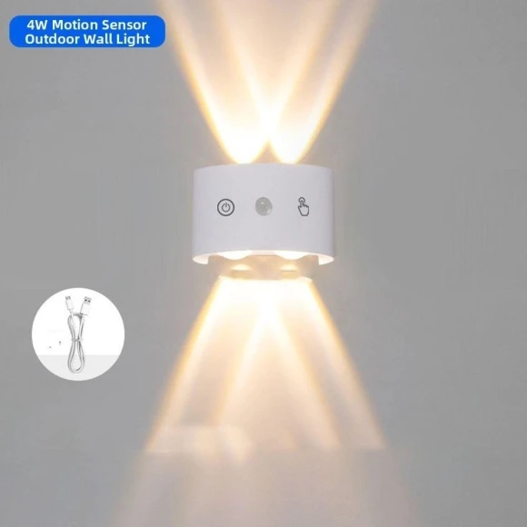 Rechargeable Wall Sconce with Motion Sensor and Adjustable Lighting, GYROBALL