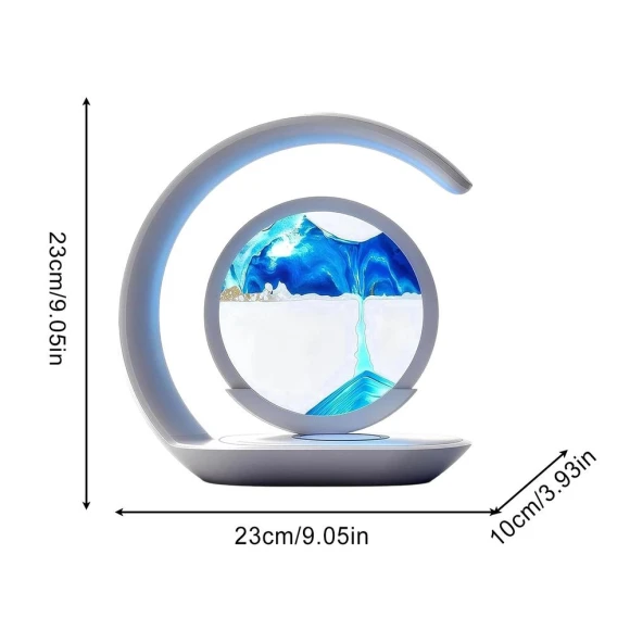 Wireless Charging Light Moving Sand Art Magnetic Charger, Motivational Running