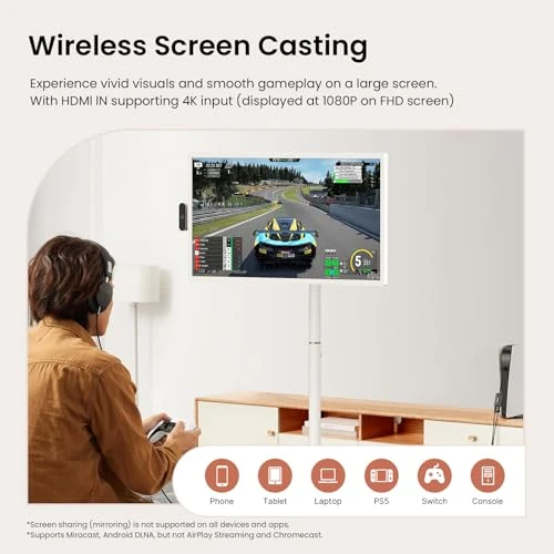32 Inch FHD Smart Portable TV on Wheels — Smart TV, Apolosign