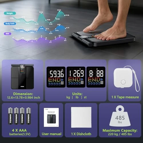 Smart Scale for Body Weight and Fat, BMI, Muscle Mass — Smart Scale, LVPIMAN