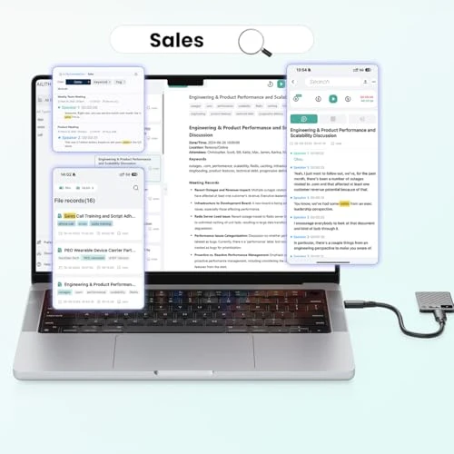 Voice Recorder with Display and App Control — Translator Device, AOSRAU