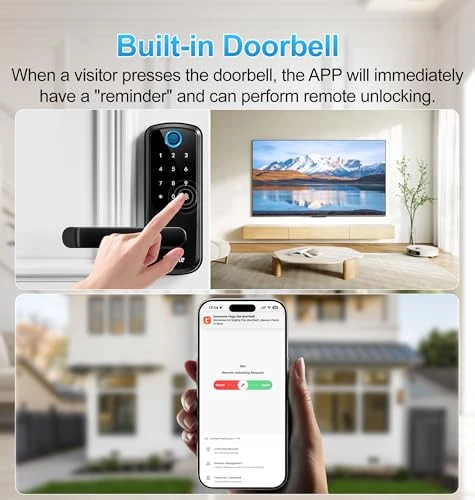 Keyless Entry Fingerprint Smart Door Lock with Built-in Wi-Fi, Touch Digital Keypad and Handle — Smart Lock, Aceele