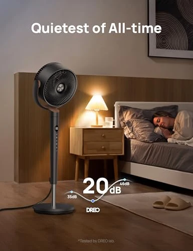 Pedestal Fan with Oscillation and Air Circulation — Smart Fan, Dreo