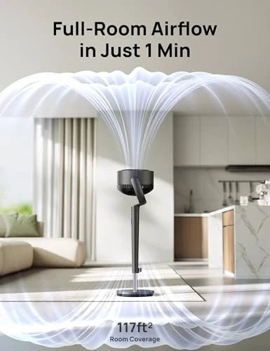 Pedestal Fan with Oscillation and Air Circulation — Smart Fan, Dreo