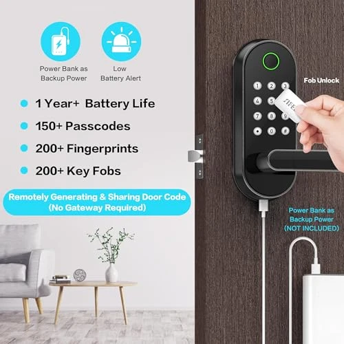 Smart Door Lock with Handle and Keypad — Smart Lock, Sifely
