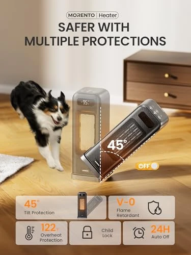 Space Heater with Thermostat, WiFi Voice Control, Quiet Operation, MORENTO