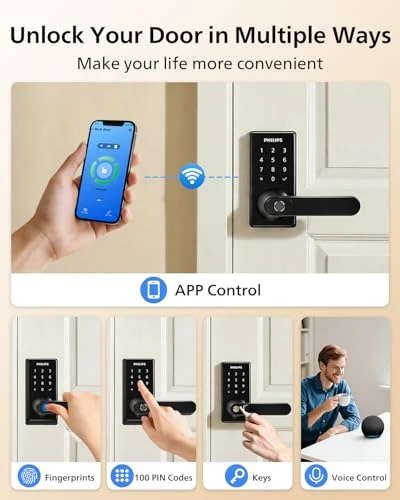Wi-Fi Smart Door Lock with Handle — Smart Lock, Philips