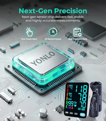 Automatic Upper Arm Blood Pressure Monitor — Blood Pressure Monitor, YONLO