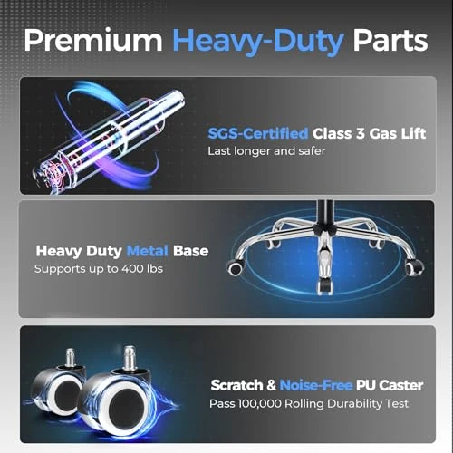 Big and Tall Gaming Chair with Foot Rest, Ergonomic Pocket Spring Lumbar Support, High Back 3D Saddle Shaped Cushion — Smart Chairs, GTRACING