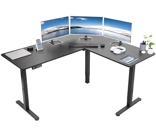Electric Corner L-Shaped Standing Desk — Office, VIVO