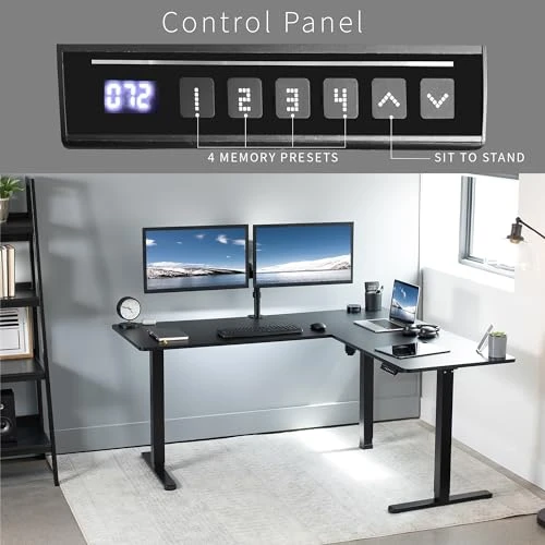 Electric Corner L-Shaped Standing Desk — Office, VIVO
