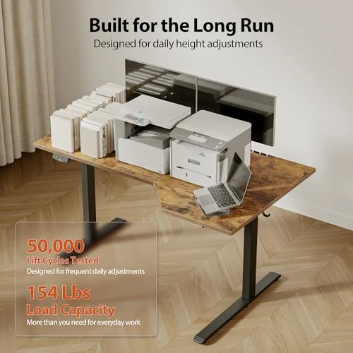 Electric Standing Desk, L-Shaped 55 Inches Height Adjustable Desk, Sit and Stand up for Work Office Home, Ergonomic... — Standing Desk, Agilestic