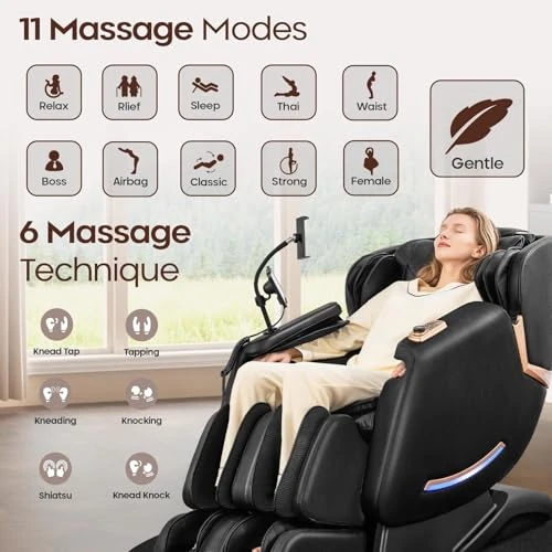 Full Body Massage Chair with Extended SL Track, Zero Gravity, and AI Voice Control — Massage Chairs, CASINTA