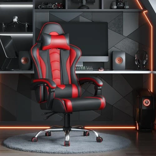 Gaming Chair with Headrest and Massage Lumbar Support — Smart Chairs, Yaheetech