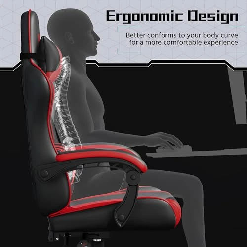 Gaming Chair with Headrest and Massage Lumbar Support — Smart Chairs, Yaheetech
