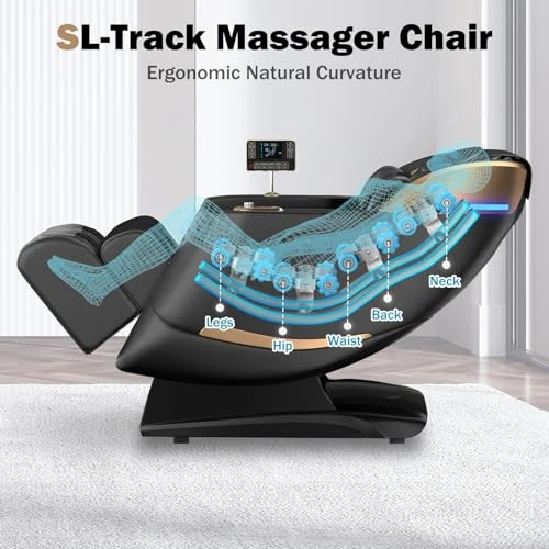 Massage Chair Full Body, Zero Gravity SL-Track Shiatsu Massage Recliner Chair with Body Scan, Airbags, Foot Rollers,... — Beds & Tables, Culanta