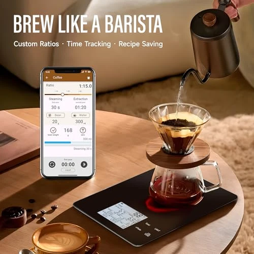 Smart Kitchen Scale with Bluetooth App, High-Precision Digital Food Scale for Baking, Cooking & Diet, 10000 Food... — Smart Scale, EILISON