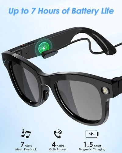 4-in-1 AI Smart Glasses with HD Camera, Voice Assistant, Translation, and Open-Ear Headphones — Smart Glasses, Coucur