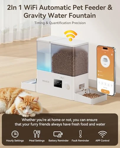 Automatic Cat Feeder and Gravity Water Dispenser — Automatic Feeders, ROJECO