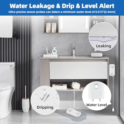 Water Leak Detector 5 Pack — Water Shut Off Valve, KERUI