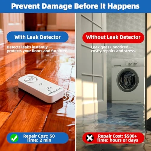 Water Leak Detector 5 Pack — Water Shut Off Valve, KERUI