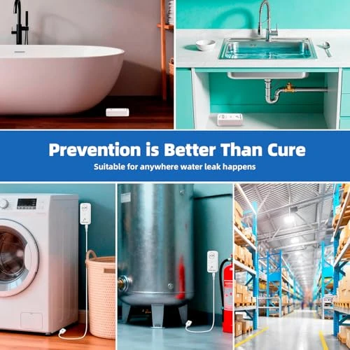 Water Leak Detector 5 Pack — Water Shut Off Valve, KERUI