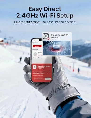 Wi-Fi Water Leak Detector with Low-Temperature Sensor, X-Sense