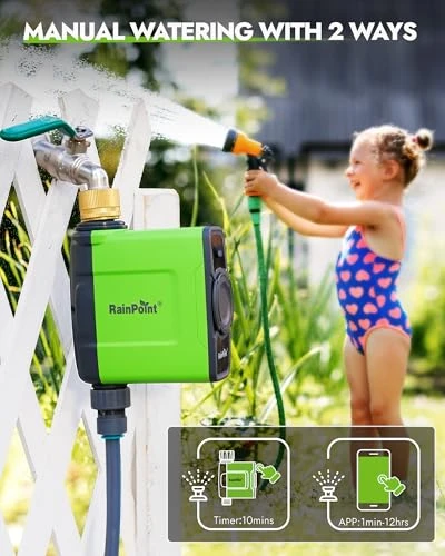 WiFi Water Timer for Garden Hose — Irrigation System, RainPoint