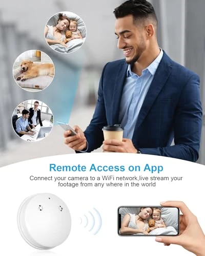 Camera Smoke Detector WiFi HD 1080P Cameras Wireless Small Nanny Cam for Home Surveillance Security Cam Indoor/Outdoor... — Security Camera, braosusner