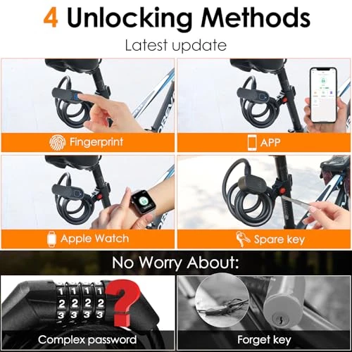 Fingerprint Bike Lock with Keys — Smart Lock, Eseesmart