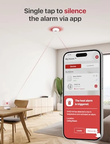 Smart Heat Alarm with 10-Year Sealed Battery, X-Sense