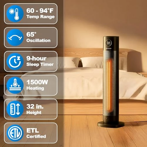 Tower Space Heater with Offline Voice Control, Emerson