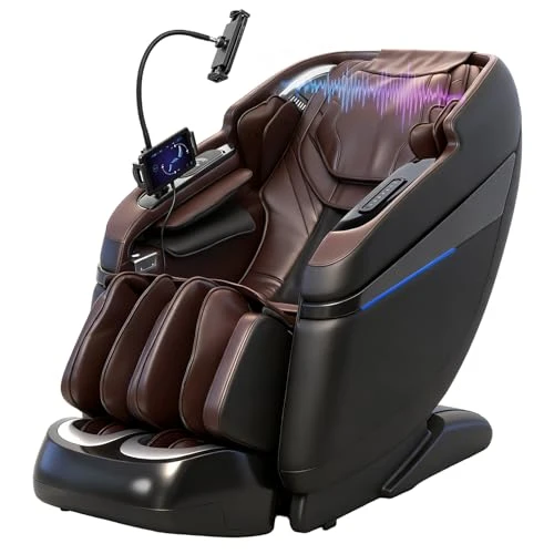 4D Music Rhythm Massage Chair Full Body with Zero Gravity, SL-Track Shiatsu Recliner, Knee Heating Blanket, AI Voice,... — Massage Gun, KTENTITO