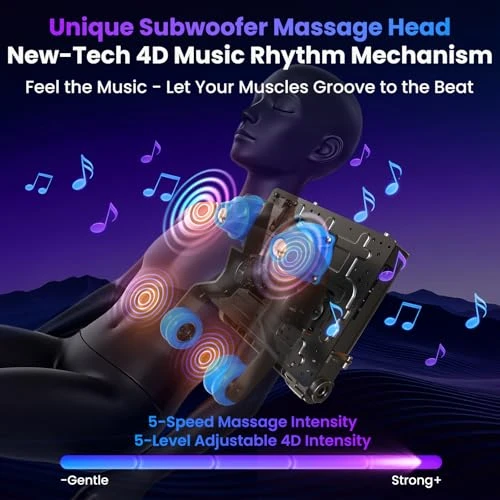 4D Music Rhythm Massage Chair Full Body with Zero Gravity, SL-Track Shiatsu Recliner, Knee Heating Blanket, AI Voice,... — Massage Gun, KTENTITO